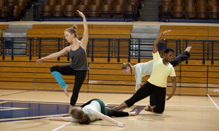 Dance students practice